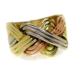 14K Gold 12 Band Regular Puzzle Ring 12B142