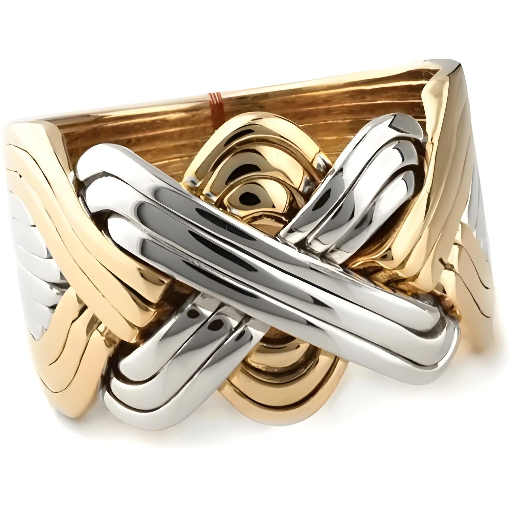 14K Gold 12 Band Two Tone Puzzle Ring 12B141TT