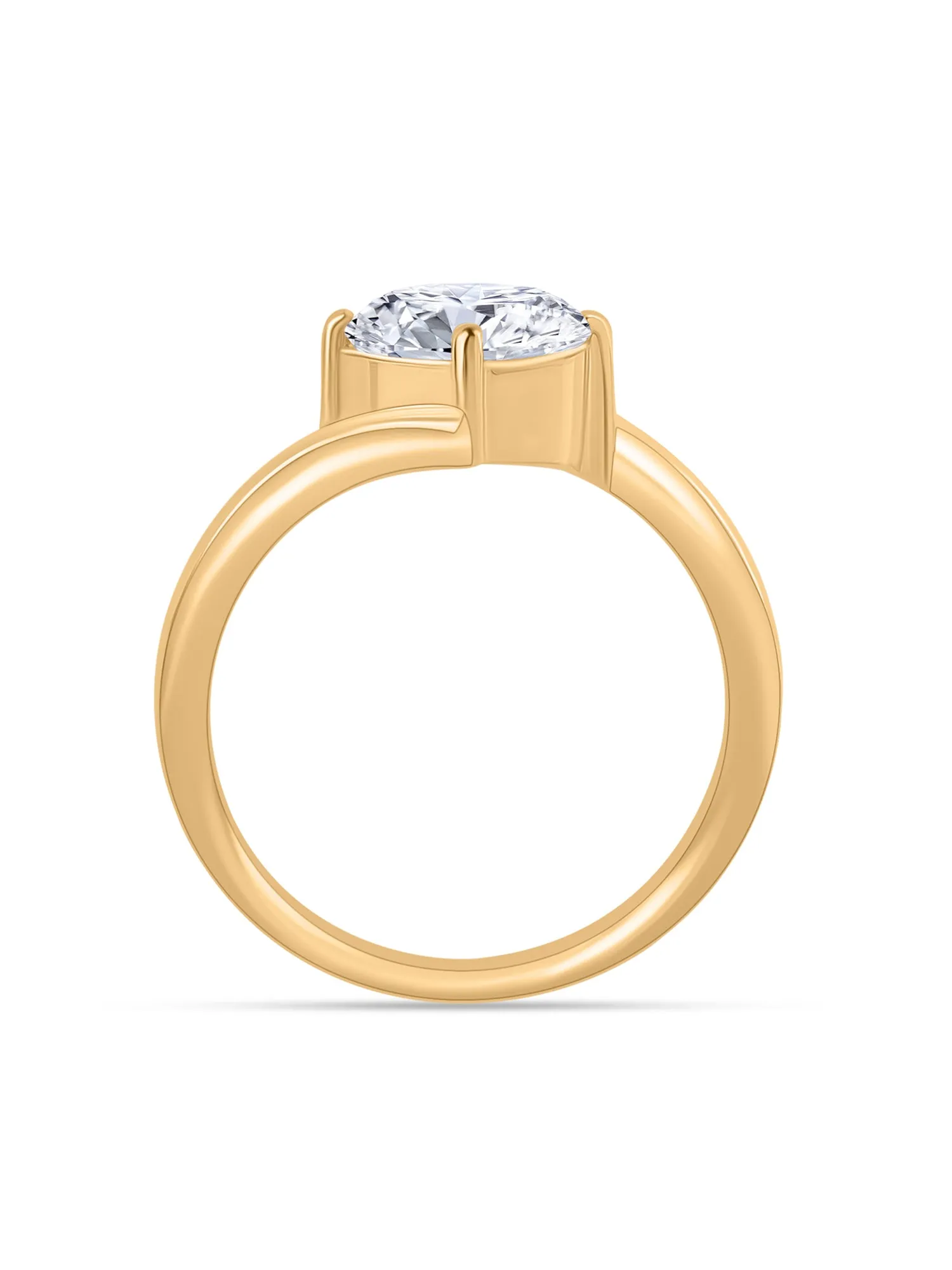 4 Carat Diamond Look Solitaire Gold Ring For Women