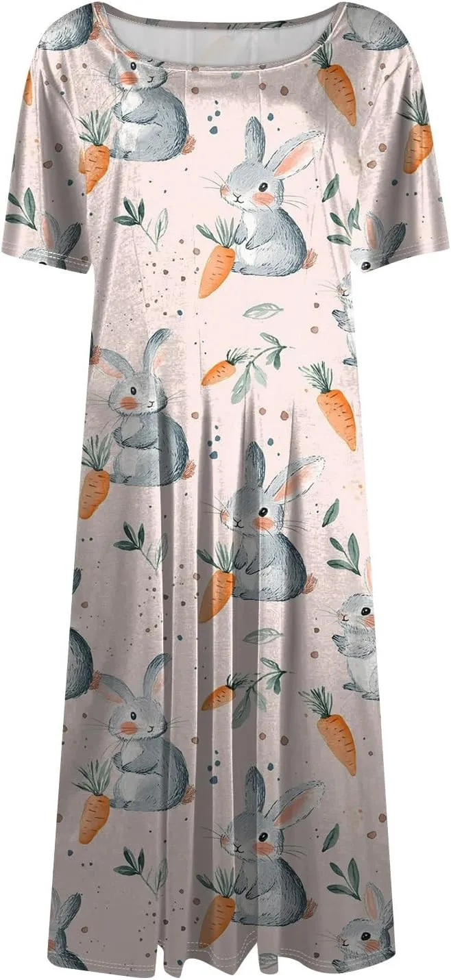 4th of July Dresses for Women midi red White and Blue Summer Dress Short Sleeve a line Round Neck Formal Dress Elegant