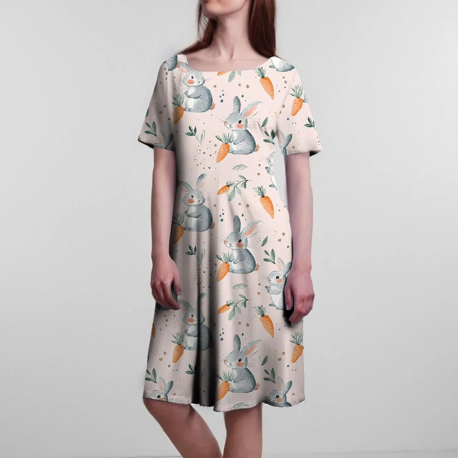 4th of July Dresses for Women midi red White and Blue Summer Dress Short Sleeve a line Round Neck Formal Dress Elegant
