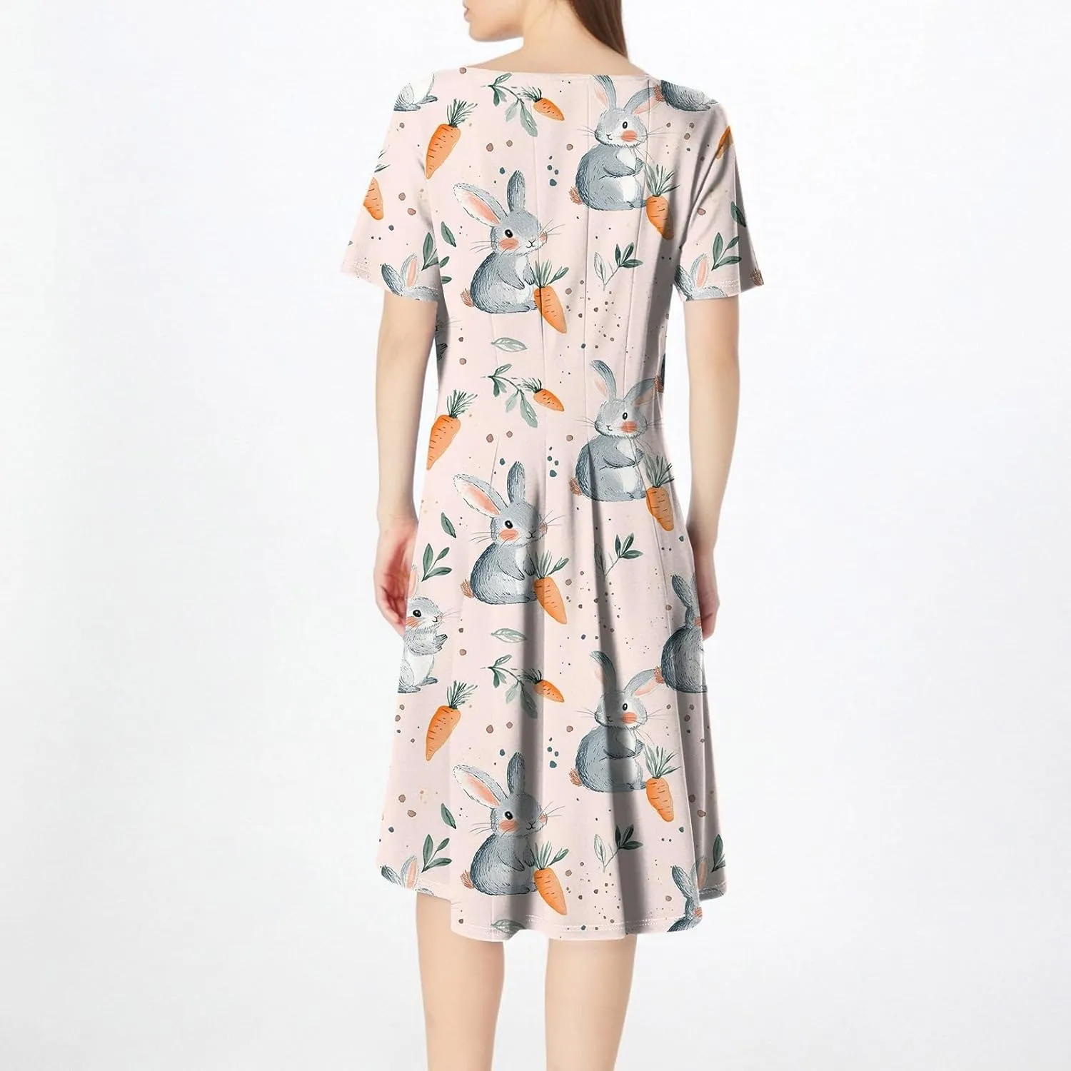 4th of July Dresses for Women midi red White and Blue Summer Dress Short Sleeve a line Round Neck Formal Dress Elegant