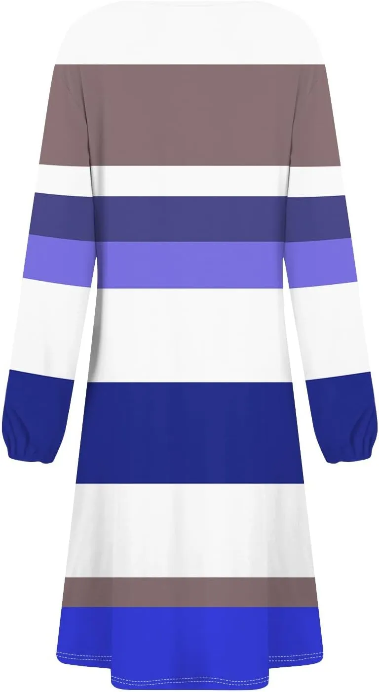 ADHOWBEW Dresses for Women 2025 Long Sleeve Round Neck Plus Size Sexy Trendy Casual Dresses