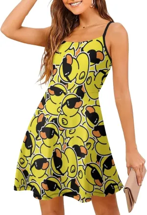 AMRANDOM Women's 2023 Summer Casual Sleeveless Crew Neck Beach Dress