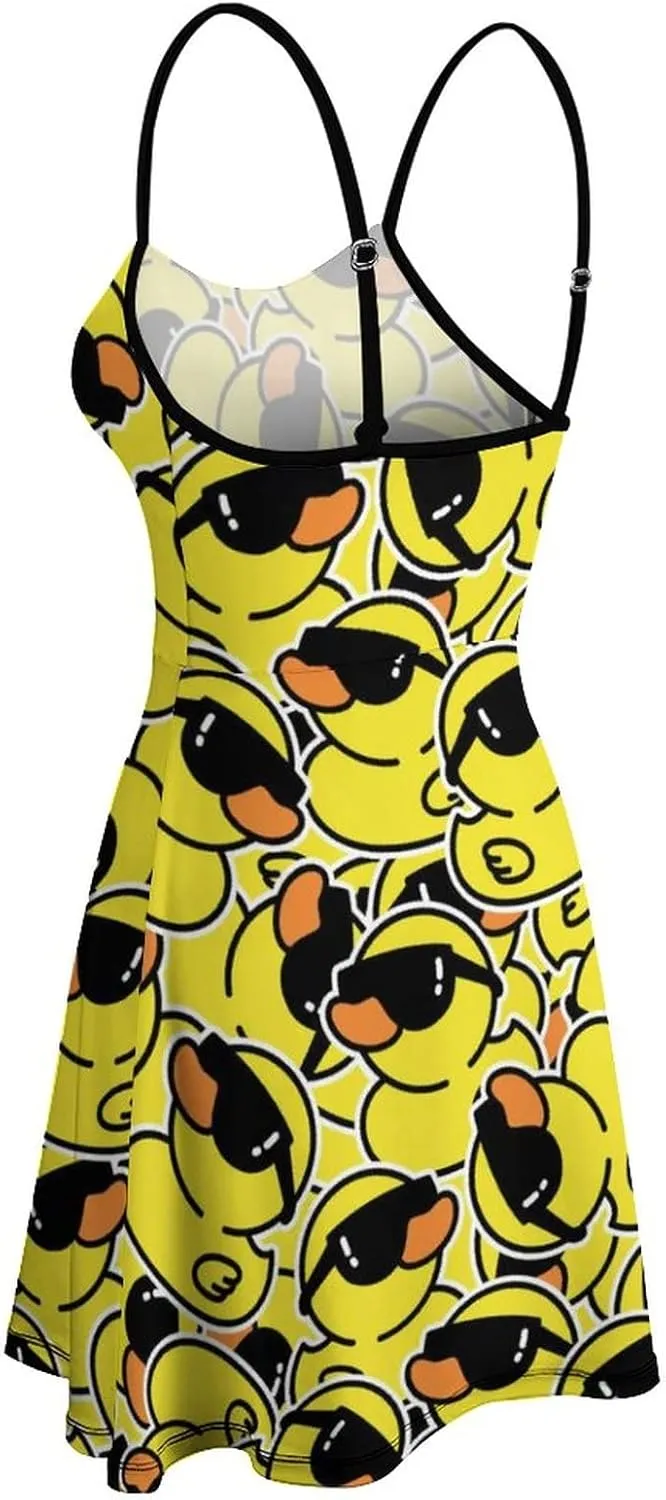 AMRANDOM Women's 2023 Summer Casual Sleeveless Crew Neck Beach Dress