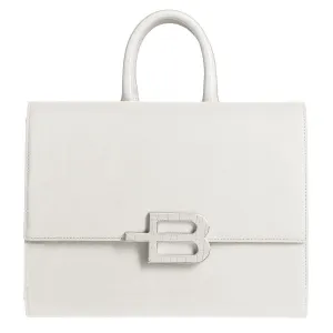 Baldinini Trend Elegant White Calfskin Handbag with Chain Strap
