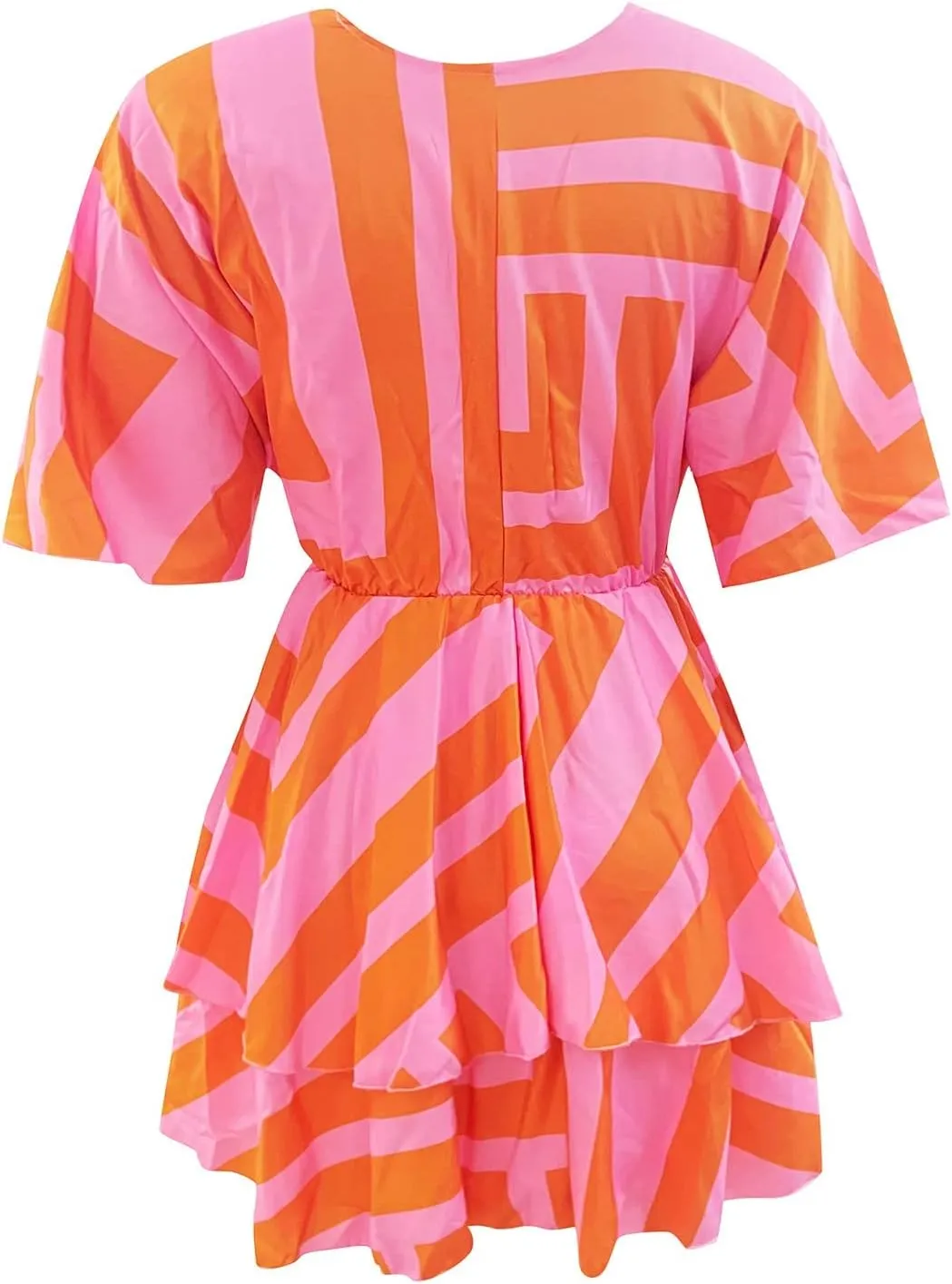 Beach Dresses for Women Vacation Short Batwing Sleeve V Neck Summer Trendy Dress Ruffle Boho Mini Sundress