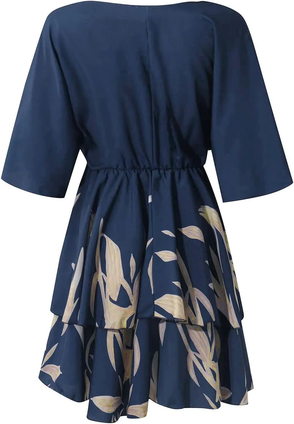 Beach Dresses for Women Vacation Short Batwing Sleeve V Neck Summer Trendy Dress Ruffle Boho Mini Sundress