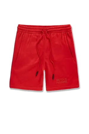 Big Men's Retro Paradise Tonal Shorts (Red)