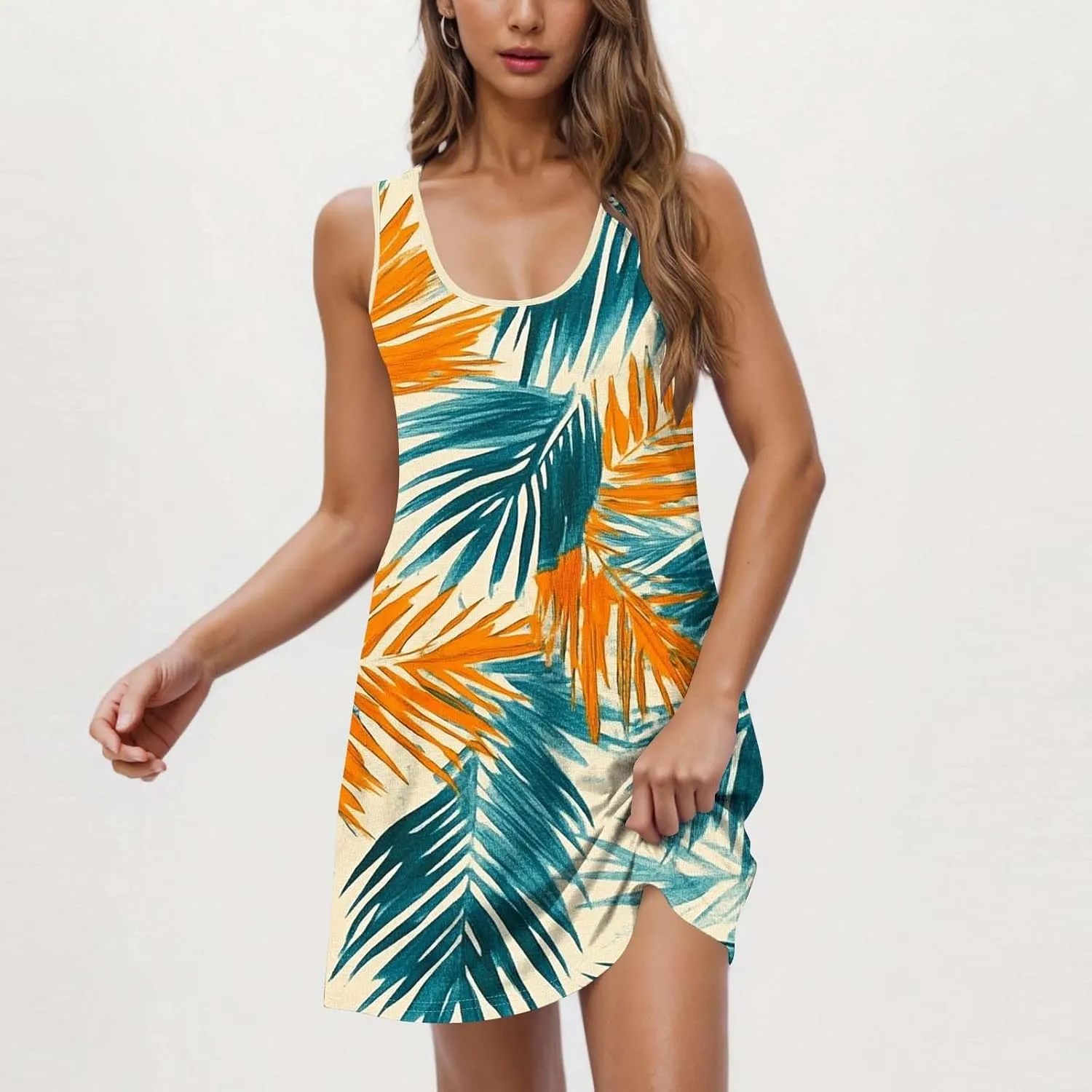 Boho Dresses for Women 2025 Summer Floral Cute Sundress Casual Sleeveless Tank Beach Mini Dress with Pocket