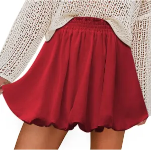 Bubble Mini Skirts for Women Summer Solid Color High Waist Puffy Hem Skirts Casual Trendy Going Out Cute Party Skirt