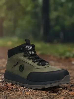 bugatti Dark Green Synthetic Sneakers