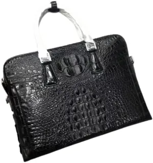 Business Casual Style Genuine Crocodile Skin Men's Work Purse Handbag Authentic Real Alligator Leather Male ZIP Briefcase Bag