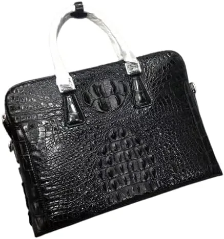 Business Casual Style Genuine Crocodile Skin Men's Work Purse Handbag Authentic Real Alligator Leather Male ZIP Briefcase Bag