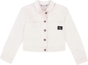 Calvin Klein Girls' Basic Jean Jacket, Stretch Denim with Button Closure, Casual Style