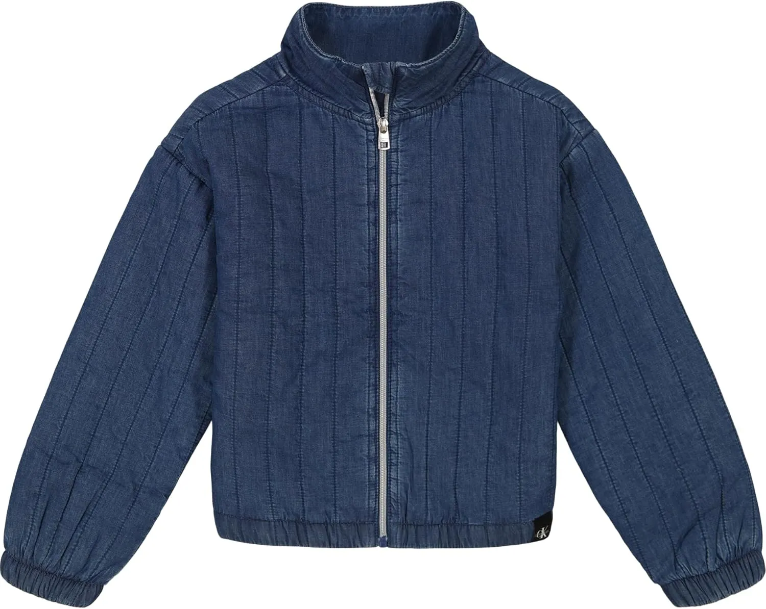 Calvin Klein Girls' Basic Jean Jacket, Stretch Denim with Button Closure, Casual Style