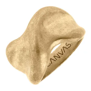 CANVAS Style - August Statement Ring in Worn Gold