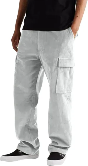 Cargo Pants for Men,Mens Joggers Pants Cotton Drawstring Chino Cargo Pants Hiking Casual Jogging Sweatpants