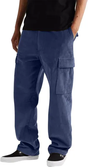 Cargo Pants for Men,Mens Joggers Pants Cotton Drawstring Chino Cargo Pants Hiking Casual Jogging Sweatpants