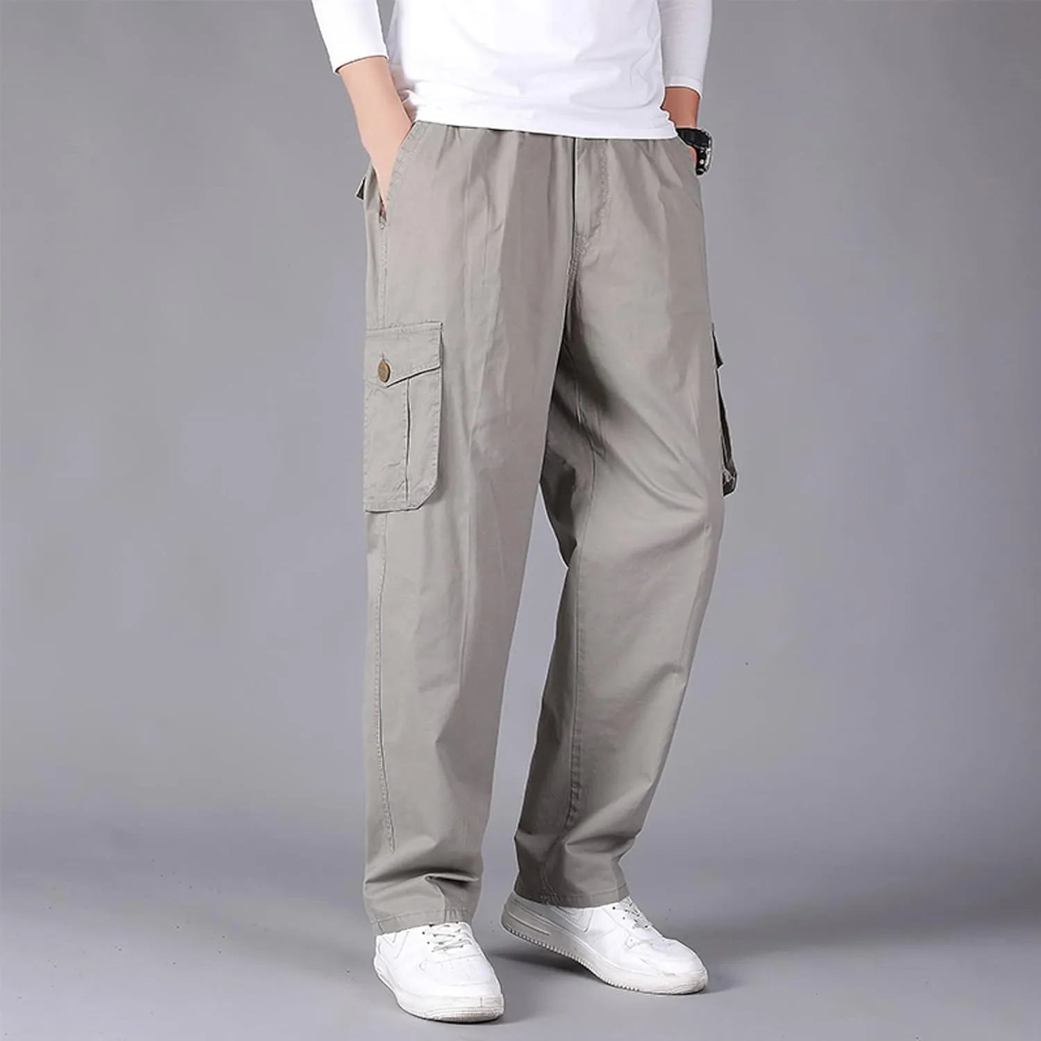 Cargo Pants for Men,Mens Pants Cargo Joggers Fleece Sweatpants Casual Slim Fit Pant Chino Trousers with Pockets