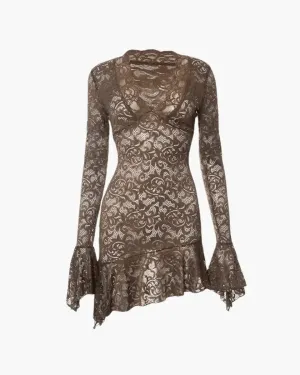 Cécile – V-neckline – Lace mini dress