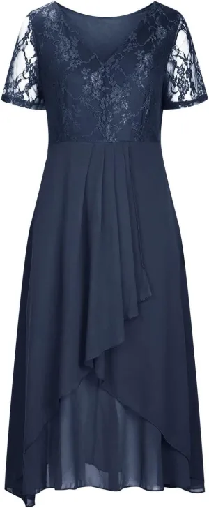 Chiffon Bridesmaid Dresses Long V Neck with Slit Ruffle Pleated Empire Waist Formal Dresses for Wedding Slit Formal Dresses