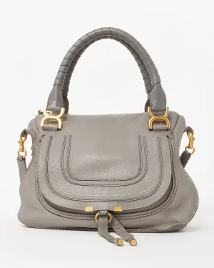 Chloé Grey Leather Small Marcie Double Carry Bag