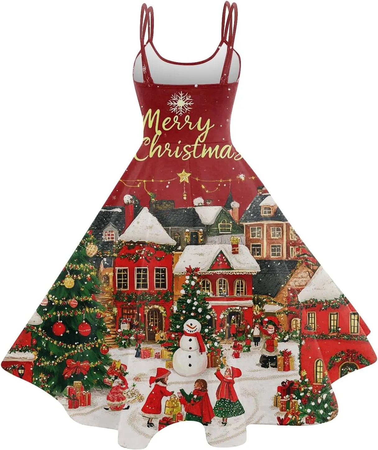 Christmas Party Dresses for Women Off The Shoulder Sexy Strappy Crew Neck Dresses Fashion Party Holiday Slip Dress