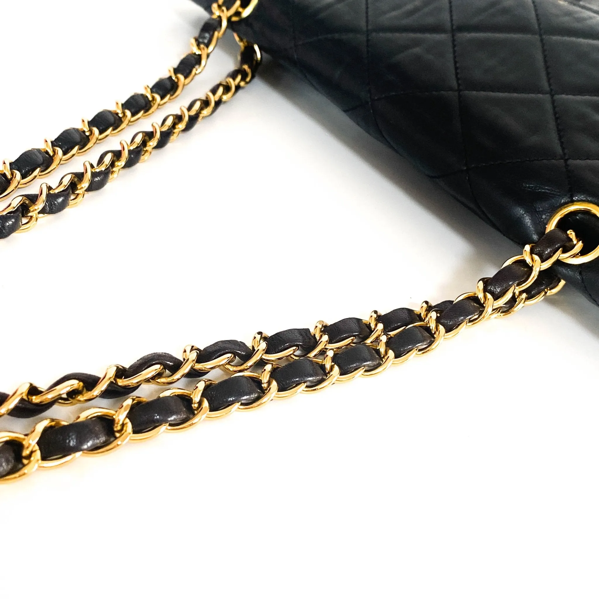 Classic Double Flap Lambskin Double Chain Bag Paris Limited Gold / Silver Hardware