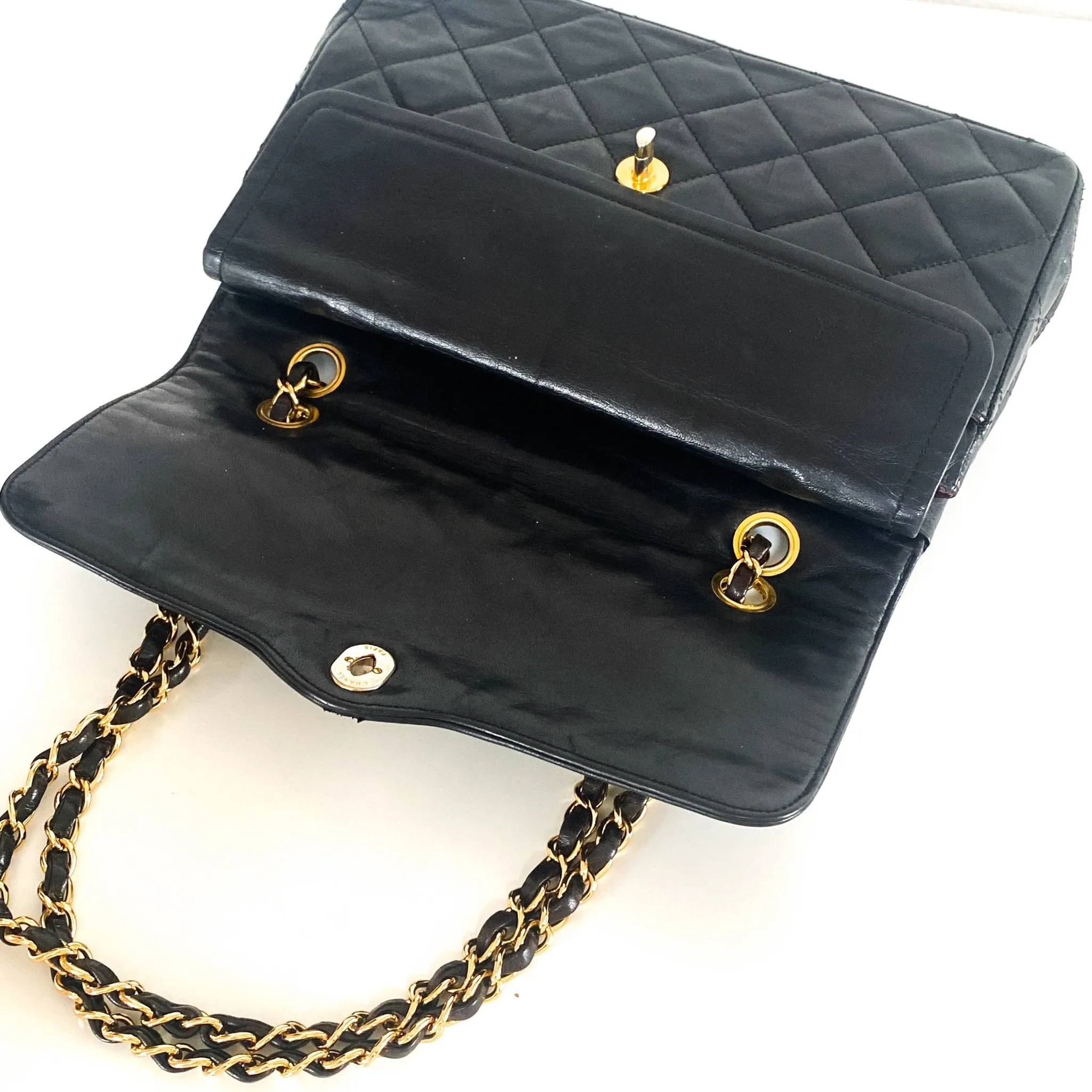 Classic Double Flap Lambskin Double Chain Bag Paris Limited Gold / Silver Hardware
