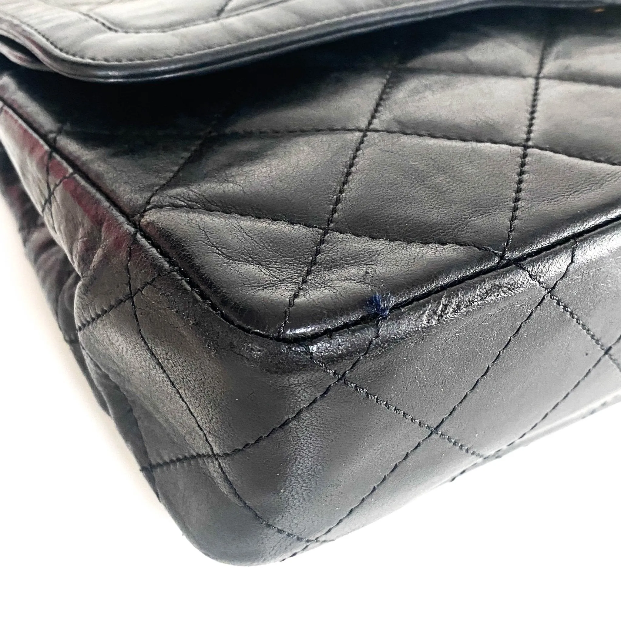 Classic Double Flap Lambskin Double Chain Bag Paris Limited Gold / Silver Hardware
