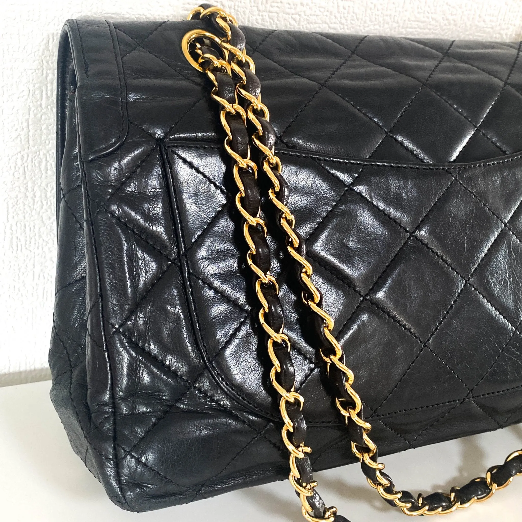 Classic Double Flap Lambskin Double Chain Bag Paris Limited Gold / Silver Hardware