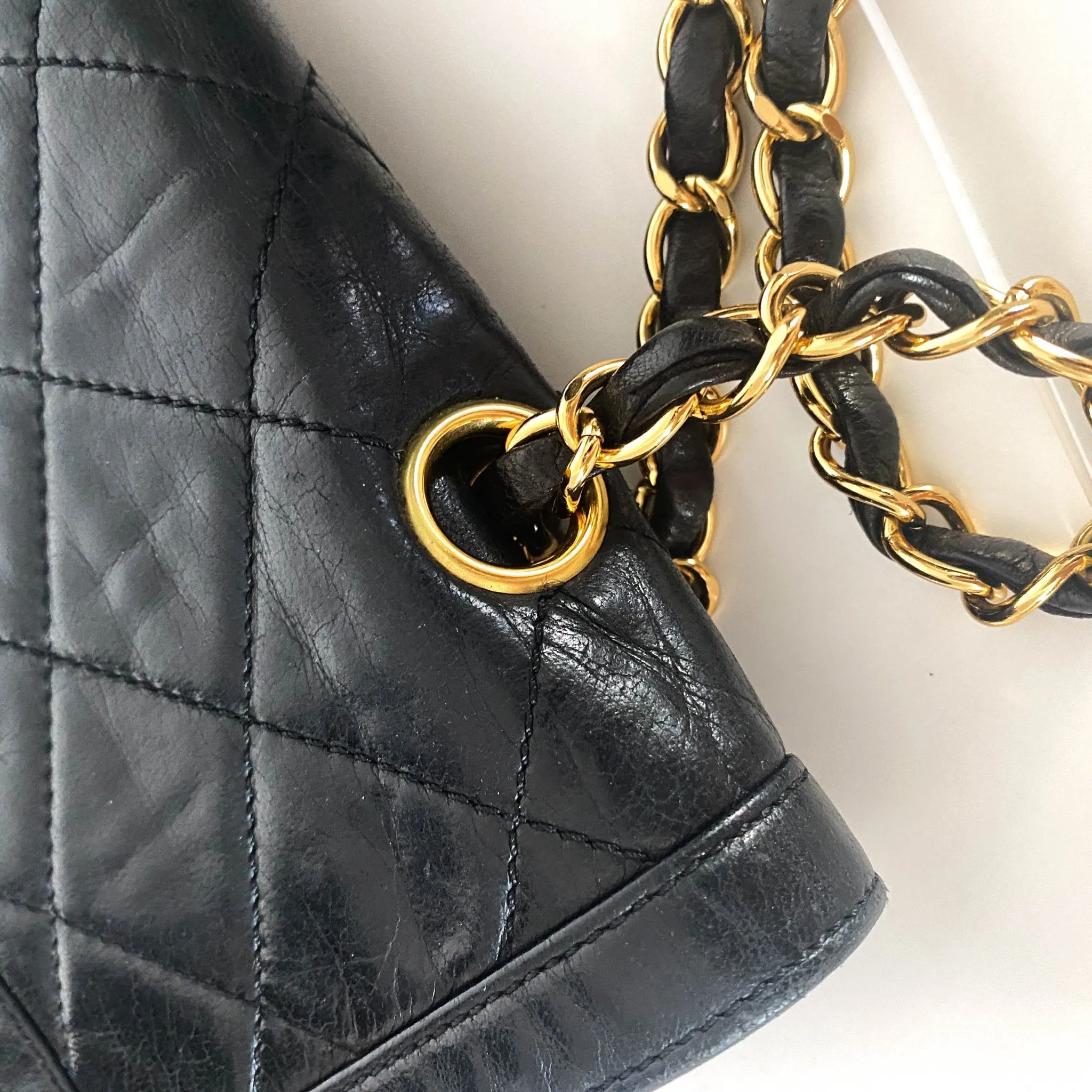 Classic Double Flap Lambskin Double Chain Bag Paris Limited Gold / Silver Hardware