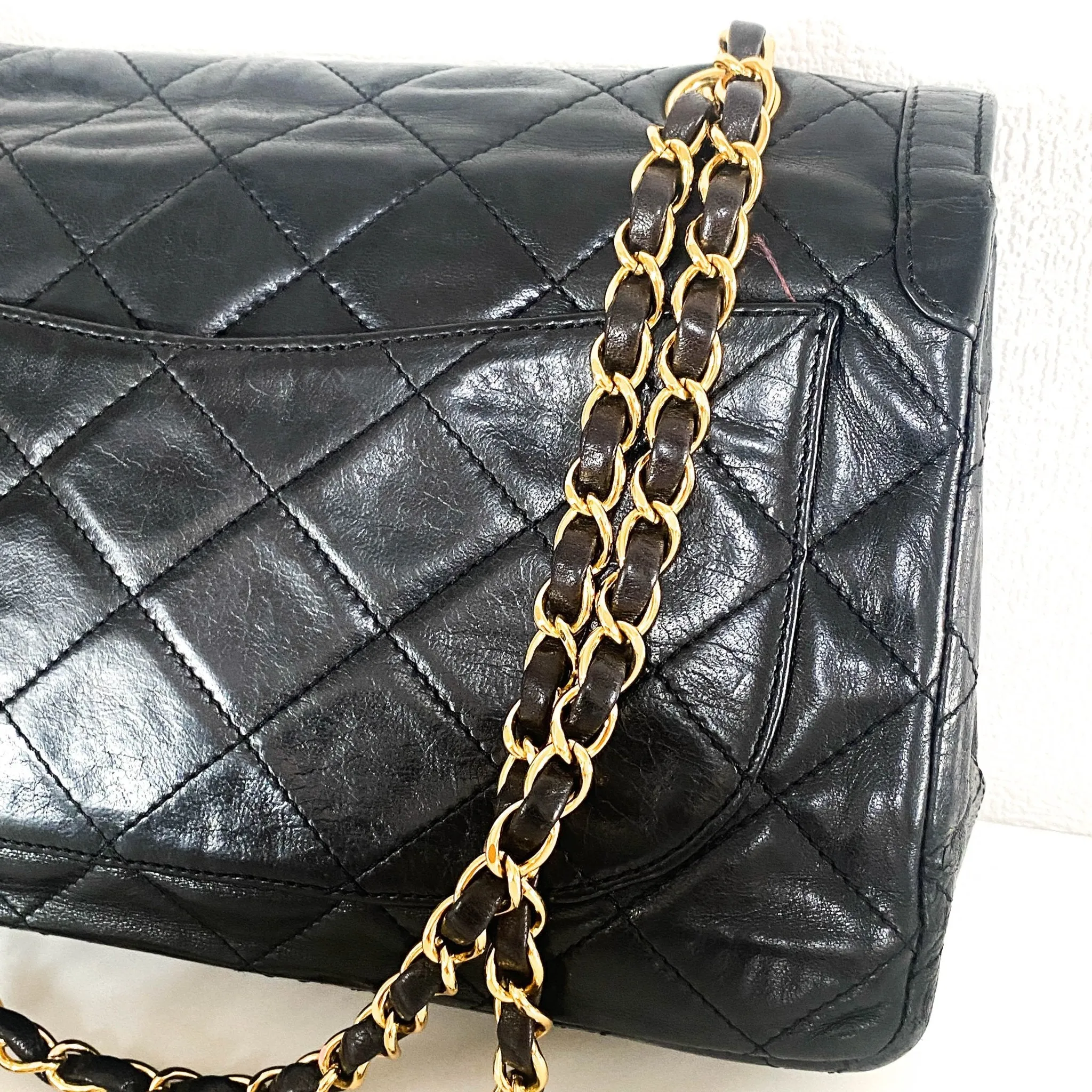 Classic Double Flap Lambskin Double Chain Bag Paris Limited Gold / Silver Hardware