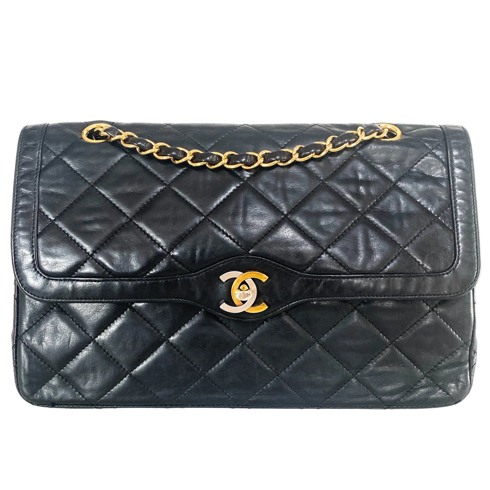 Classic Double Flap Lambskin Double Chain Bag Paris Limited Gold / Silver Hardware