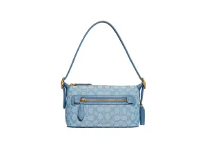 Coach Demi Bag In Signature Jacquard Brass/Lake