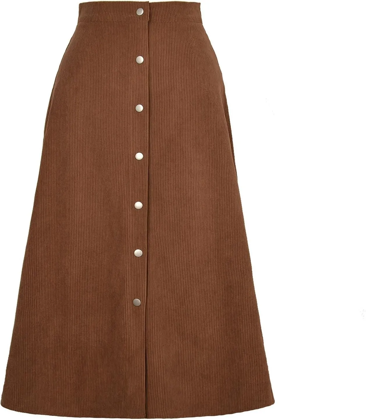 COTECRAM Corduroy Skirt Women Trendy Fall Winter High Waist Button Down A-Line Midi Skirts Dressy Casual Work Office Dresses