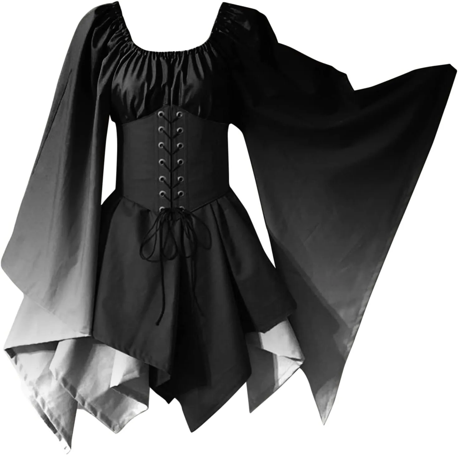 Dress Medieval Costume Women Halloween Costumes Gothic Gown Dresses Gothic Retro Long Sleeve Corset Dress Costumes for Women