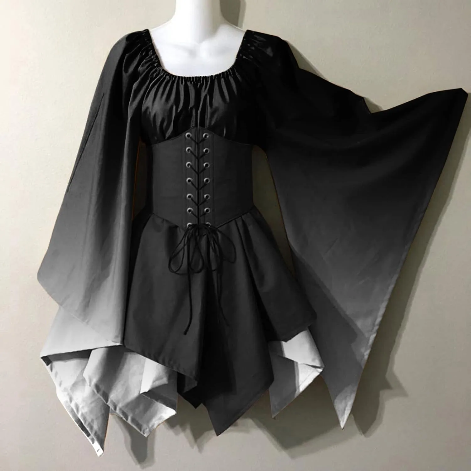 Dress Medieval Costume Women Halloween Costumes Gothic Gown Dresses Gothic Retro Long Sleeve Corset Dress Costumes for Women
