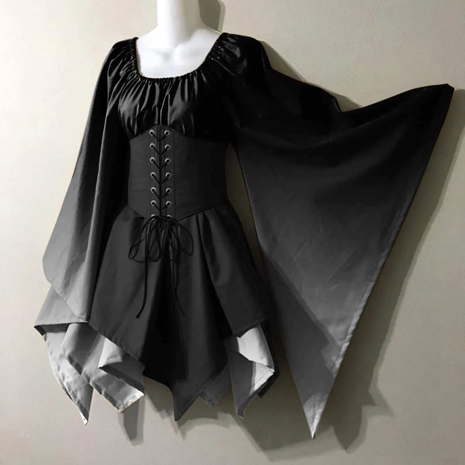 Dress Medieval Costume Women Halloween Costumes Gothic Gown Dresses Gothic Retro Long Sleeve Corset Dress Costumes for Women