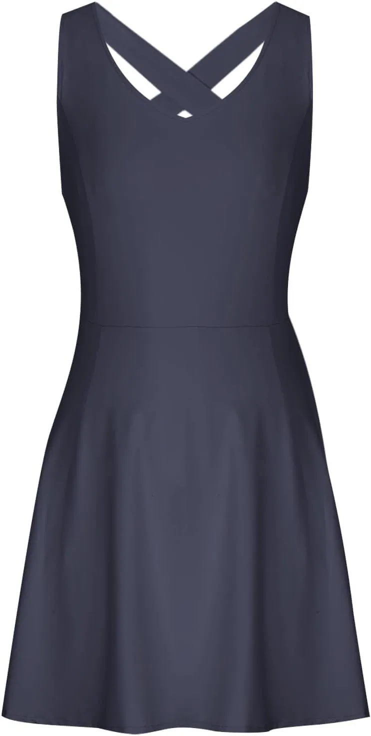 Dresses for Women 2025 Summer Tank Mini Dresses Sleeveless V Neck Slim Dress Flared A-line Swing Cocktail Dress