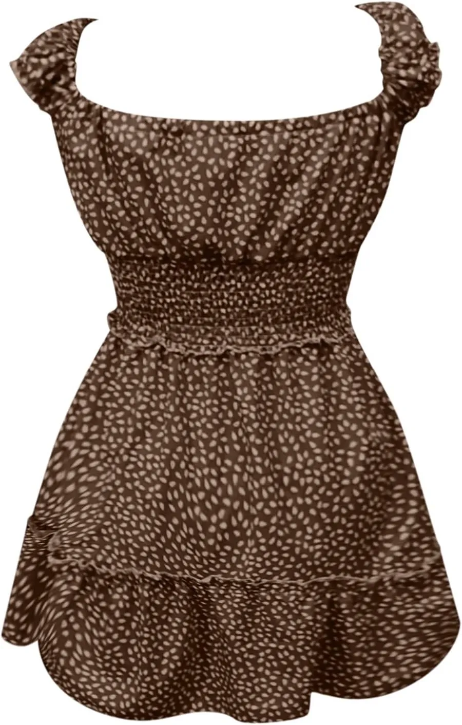 Dresses for Women trendy Pleated Sleeve Women's Sexy Summer Short Neckline Print Dress Mini Dress Ladies Sundress Beach