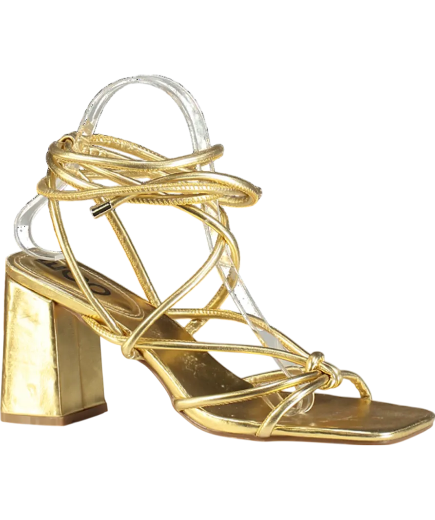 Ego Block Metallic Strappy Lace Up Heels UK 6 EU 39 