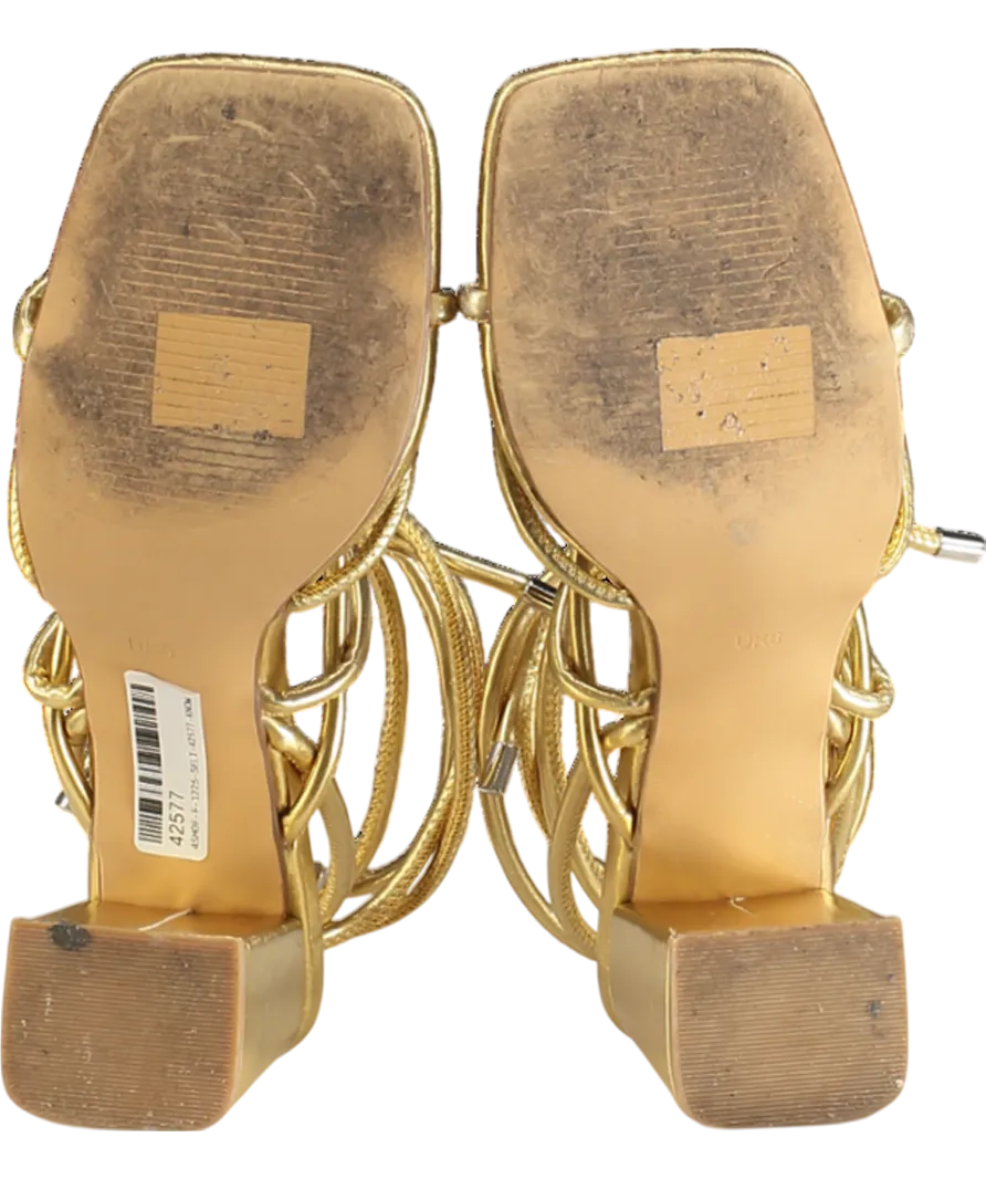 Ego Block Metallic Strappy Lace Up Heels UK 6 EU 39 
