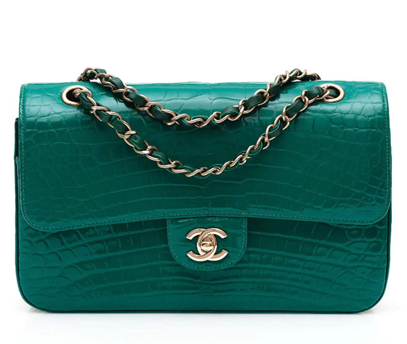 Emerald Medium Double Flap Bag
