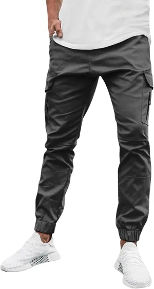 evzosrz Mens Hiking Cargo Pants Slim Fit Joggers Fitness Sweatpants Athletic Workout Outdoor Sports Travel Work Trousers