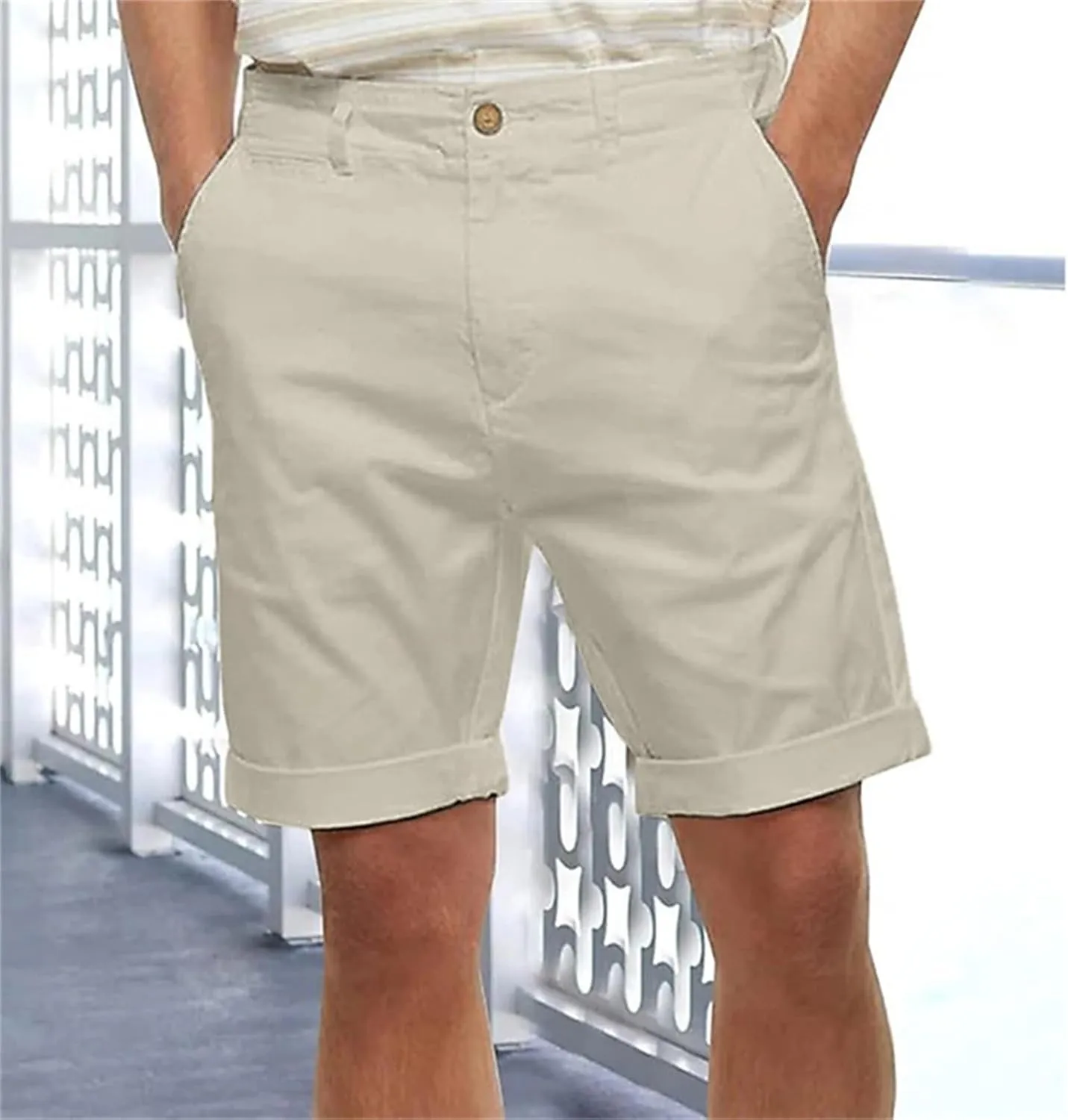 evzosrz Mens Slim Fit Stretch Cotton Chino Summer Shorts Fashion Breathable Workout Golf Casual Chino Short for Men