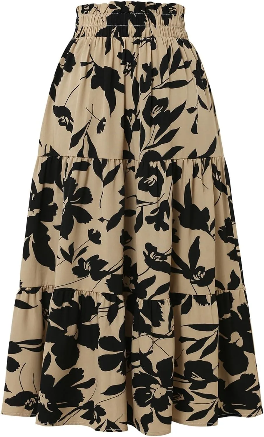 Floral Maxi Skirt for Women Casual Elegant Drawstring Waist Church A Line Skirts Flowy Long Wedding Guest Skorts