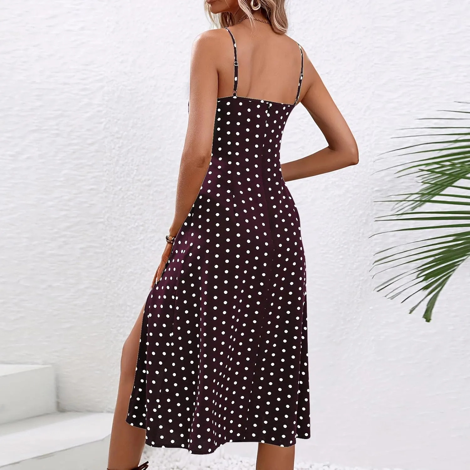 Floral Print Dresses for Women Short Sleeve Boho Dresses Square Neck Split Midi Dresses Spaghetti Strap Dresses 2025
