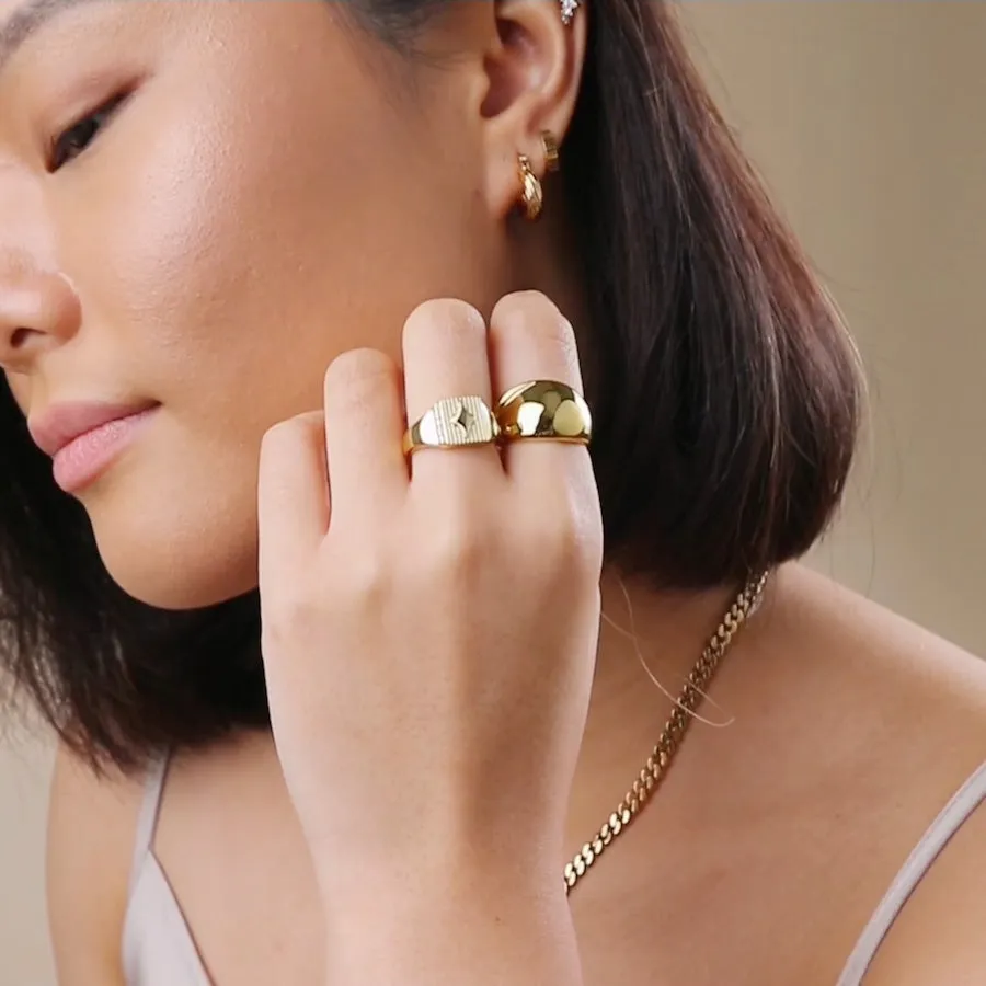 Flow 14K Gold Vermeil Dome Ring
